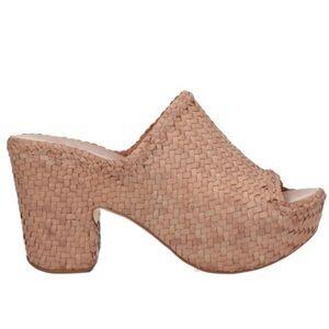 Del Carlo Bianca sandals 100% Leather clog slip on slides cute comfortable heels